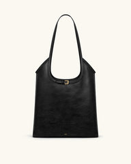 Brooke Belted Embellished Shoulder Tote Bag - Black