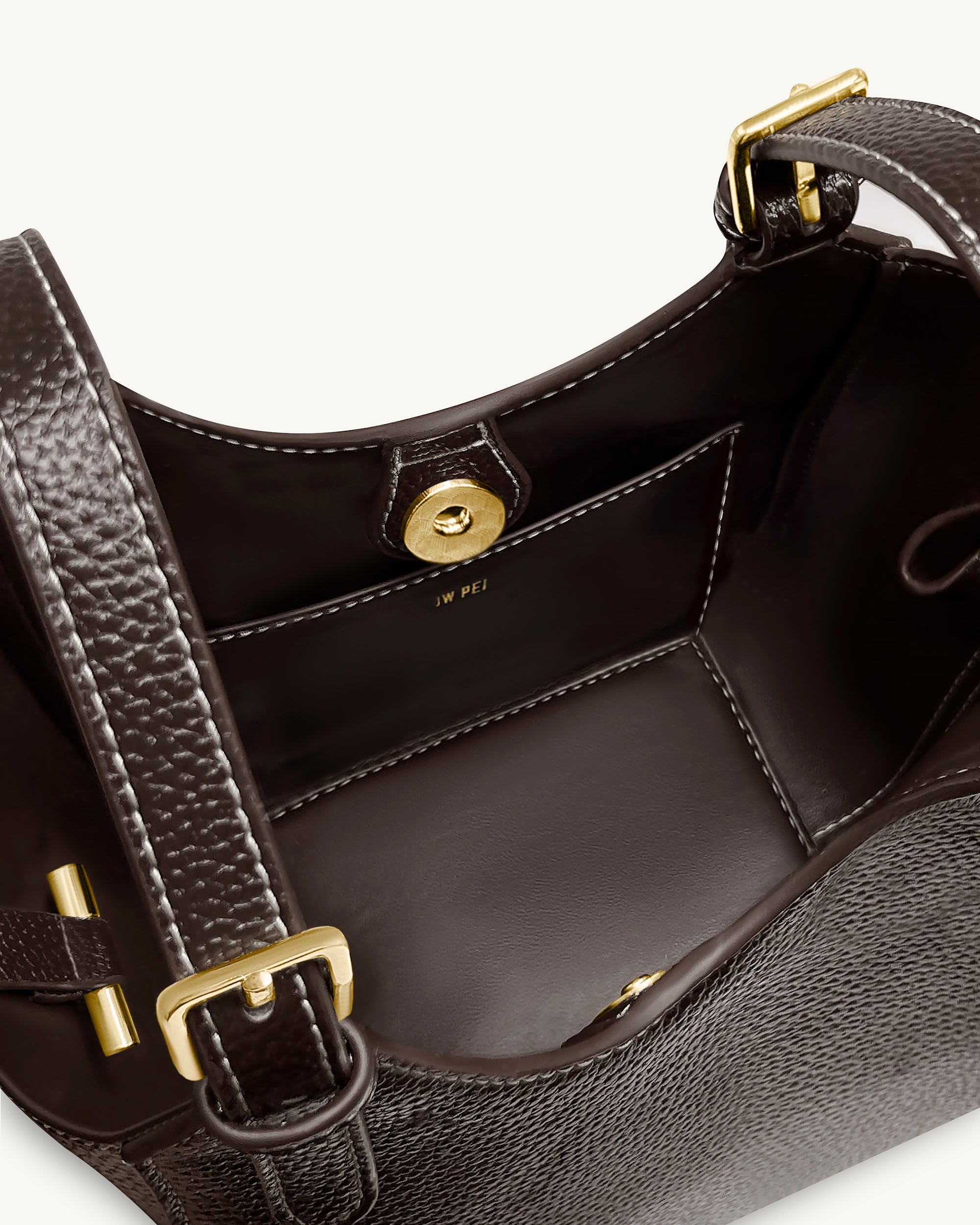 Ines Padlock Tote Bag - Dark Brown